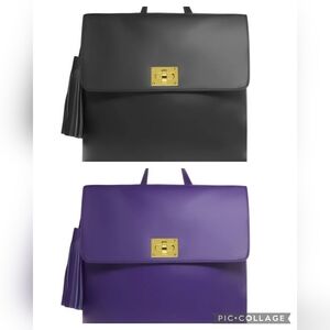 JOY & IMAN | Tassel Chic Leather | RFID Backpack | Large | Gold Hardware